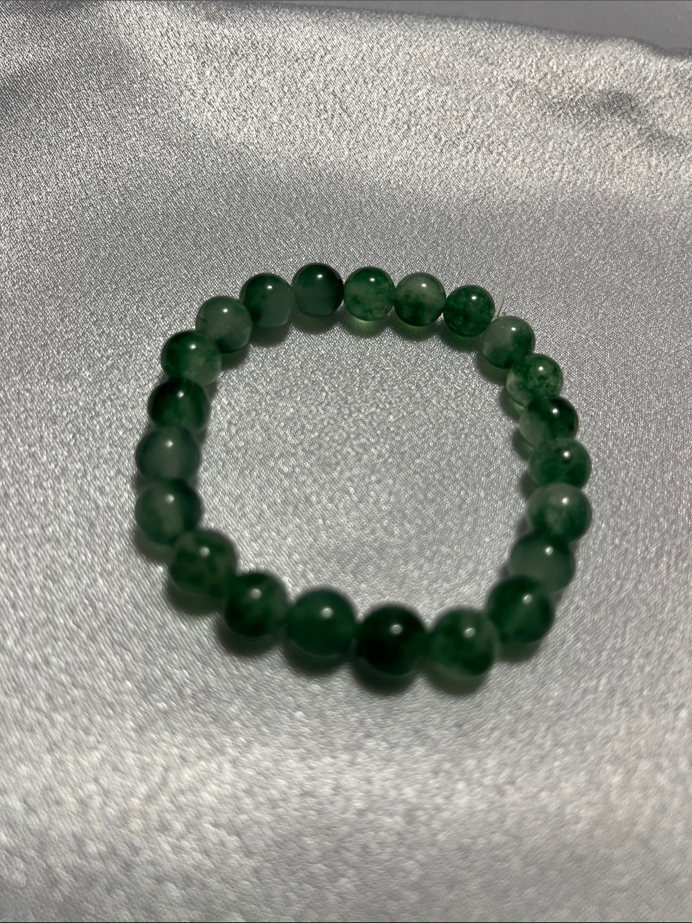 Green Beaded Stretch Bracelet - Unbranded